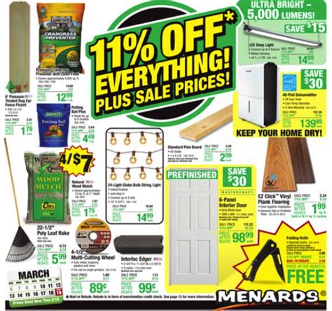 00 with Sale Price & Mail-In Rebate. . Menards 11 off sale schedule 2022